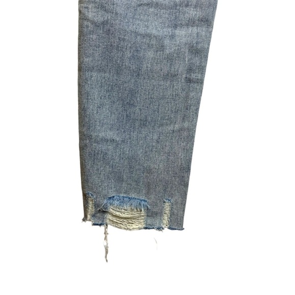 Princess Polly High Rise Tapered Leg Distressed Ripped Rigid 100% Cotton Jeans 2 - Picture 9 of 16